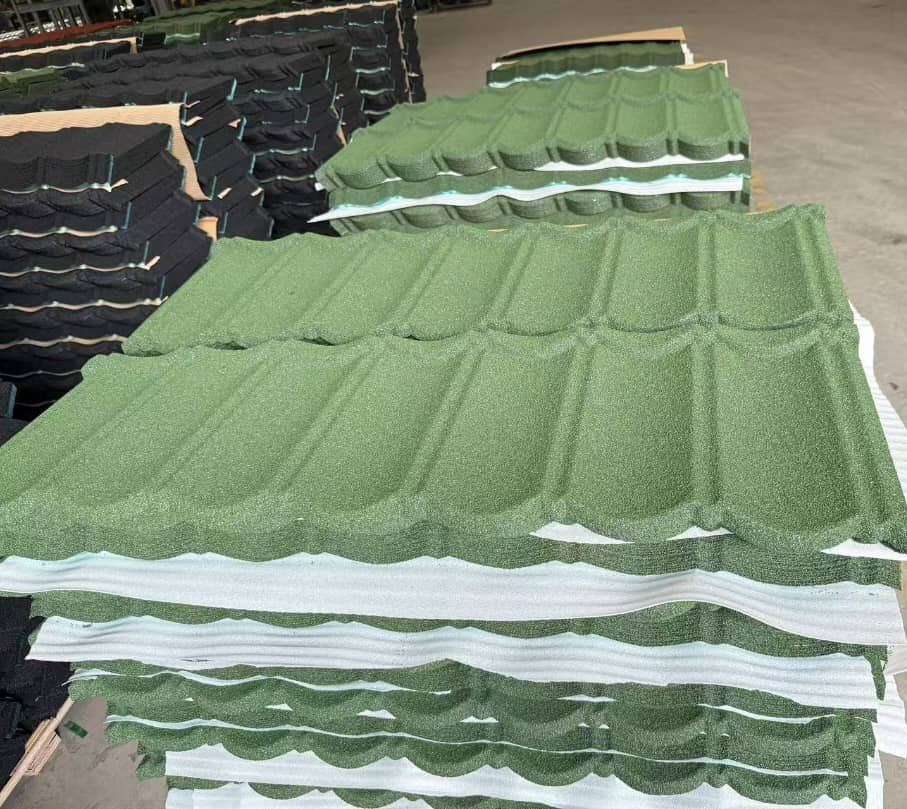 Aluzinc Roofing Steel Roof Tile Color Stone Coated Metal Roof Tile