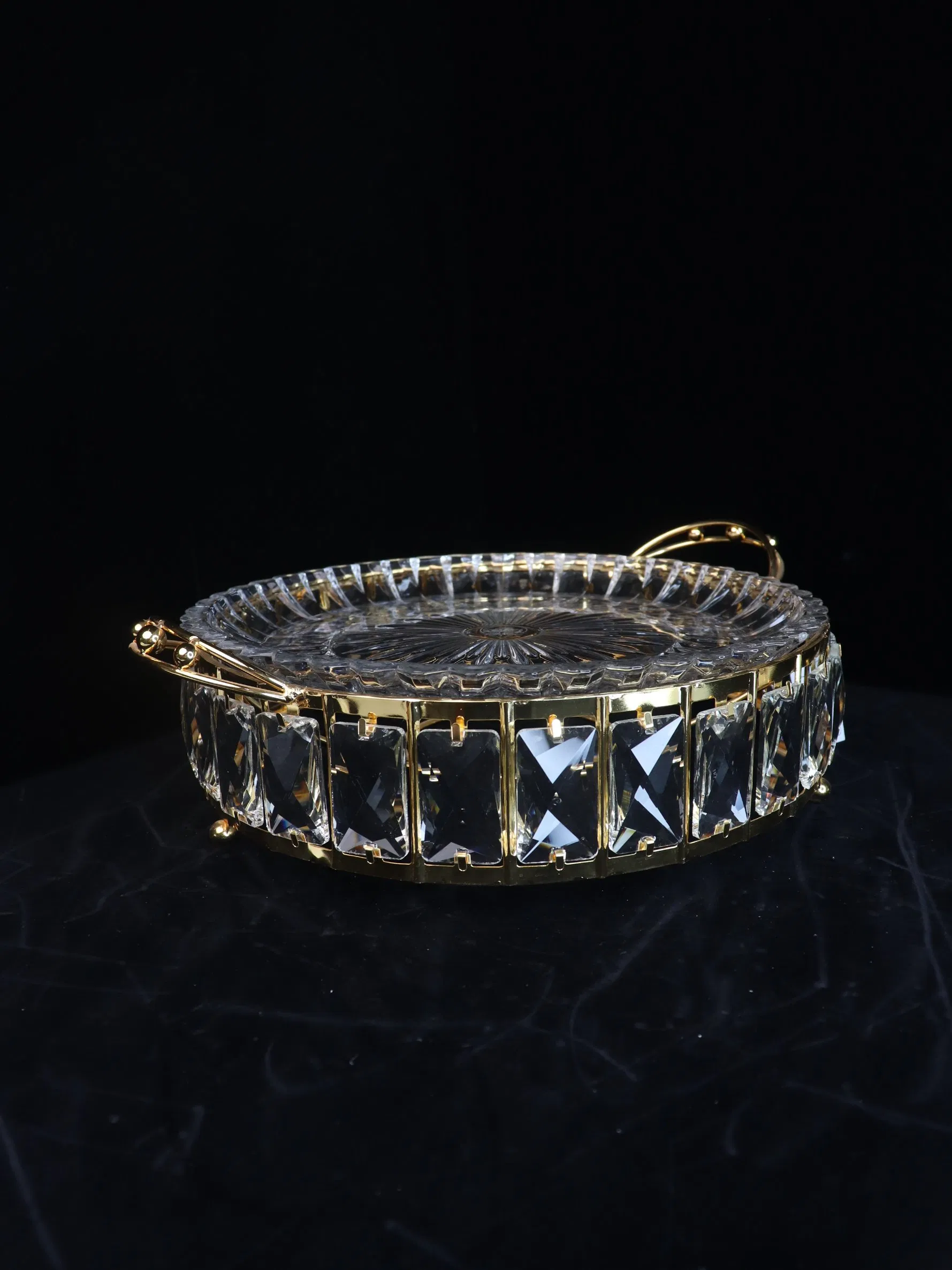 New High-End Wrought Iron with Glass Plate and Fruit Plate