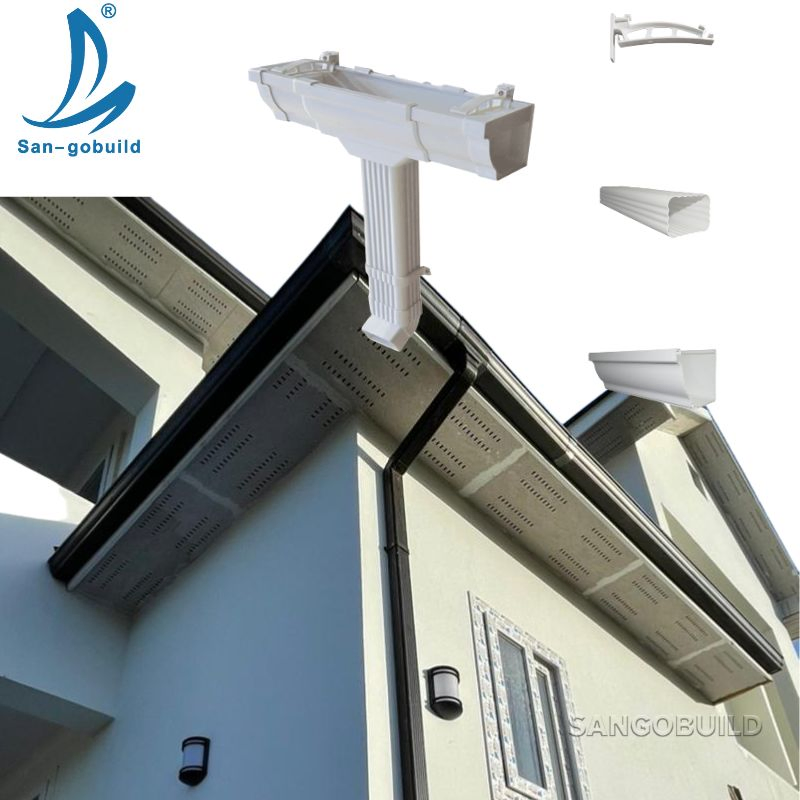 100% Raw Materials PVC Rain Gutter and Pipe Fittings Building Material 5.2 Inch Villa Roofing Gutter System