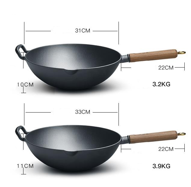 Iron Pan Frying Pan Domestic Cast Iron Fine Iron Pan Uncoated Non Stick Pan Frying Pan Gas Magnetic Furnace Deepening Pan