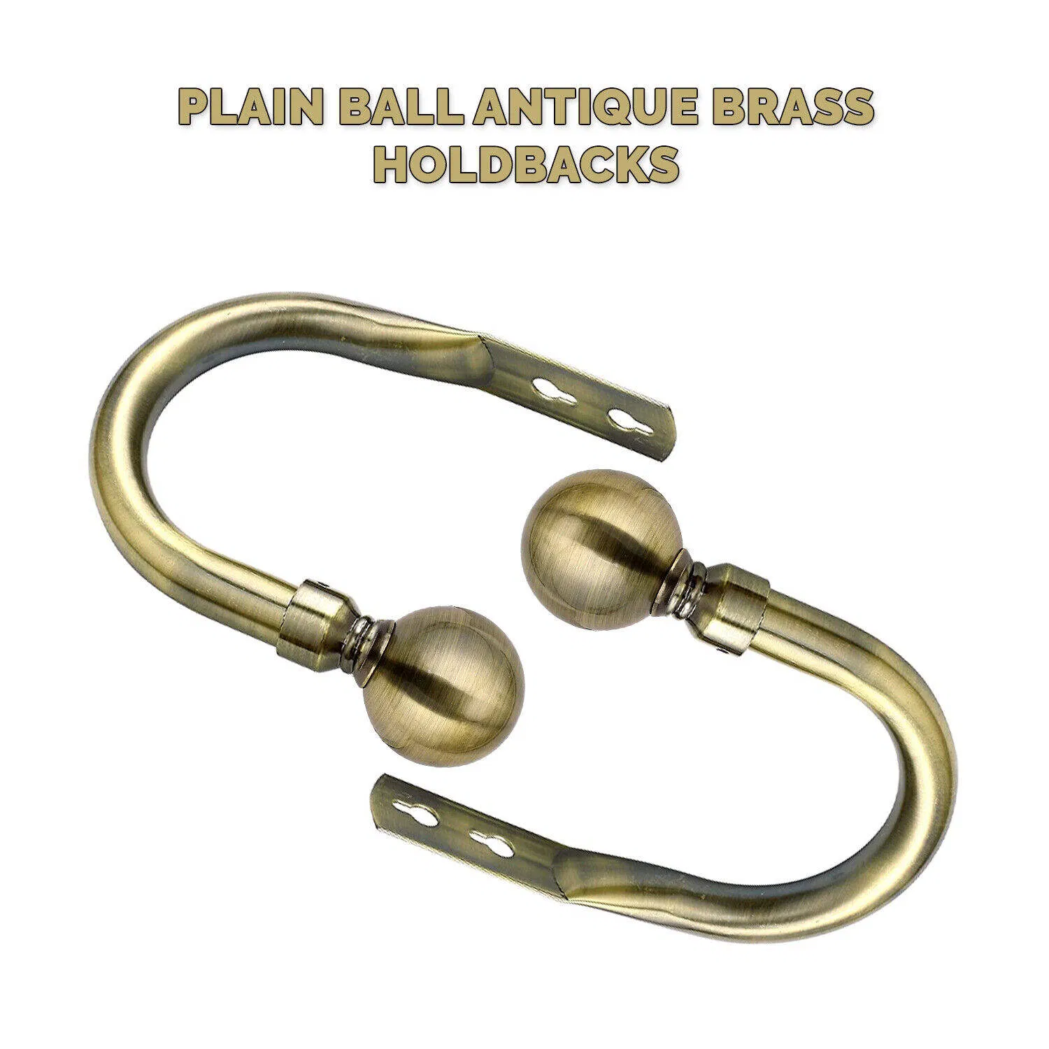 Plated Black Nickel Classic Curtain Simple Pole Metal Curtain Holdback Curtain Rod Accessories
