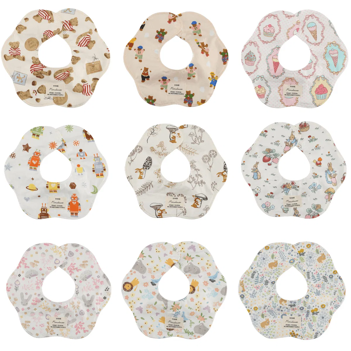 360° Rotatable a-Class Cotton Waterproof Baby Bibs