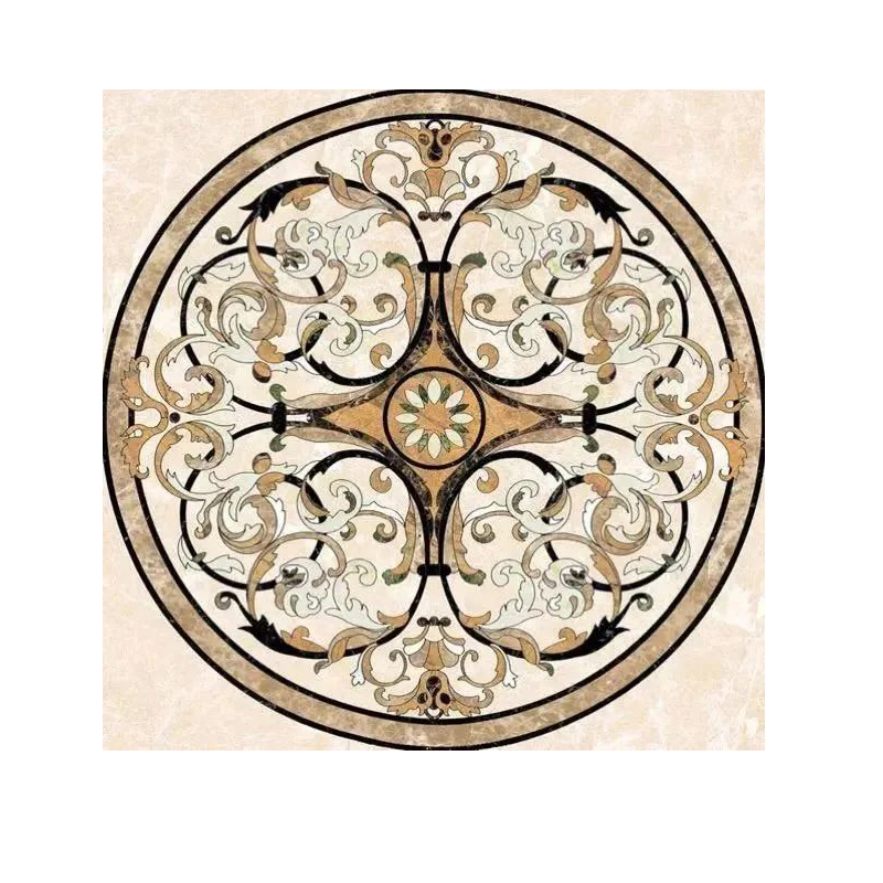 Мраморный медальон водной резки круглой формы