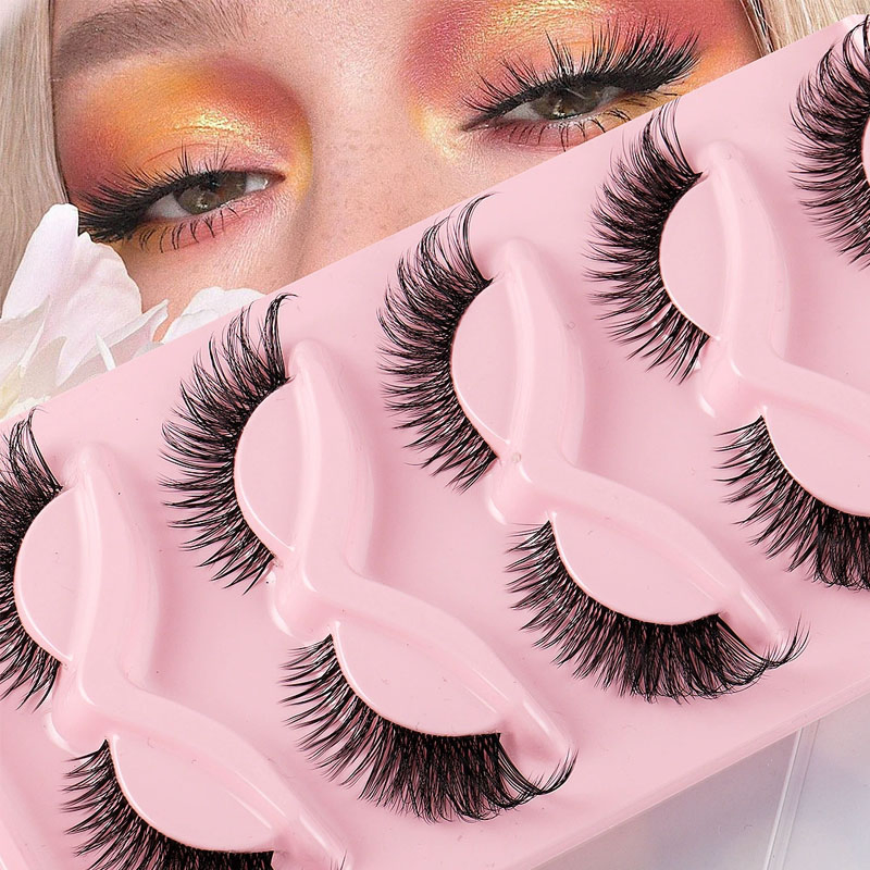 5 Pairs Natural Thick False Eyelashes of The Flying Fox Series Simulated Cat Eye Eyelashes