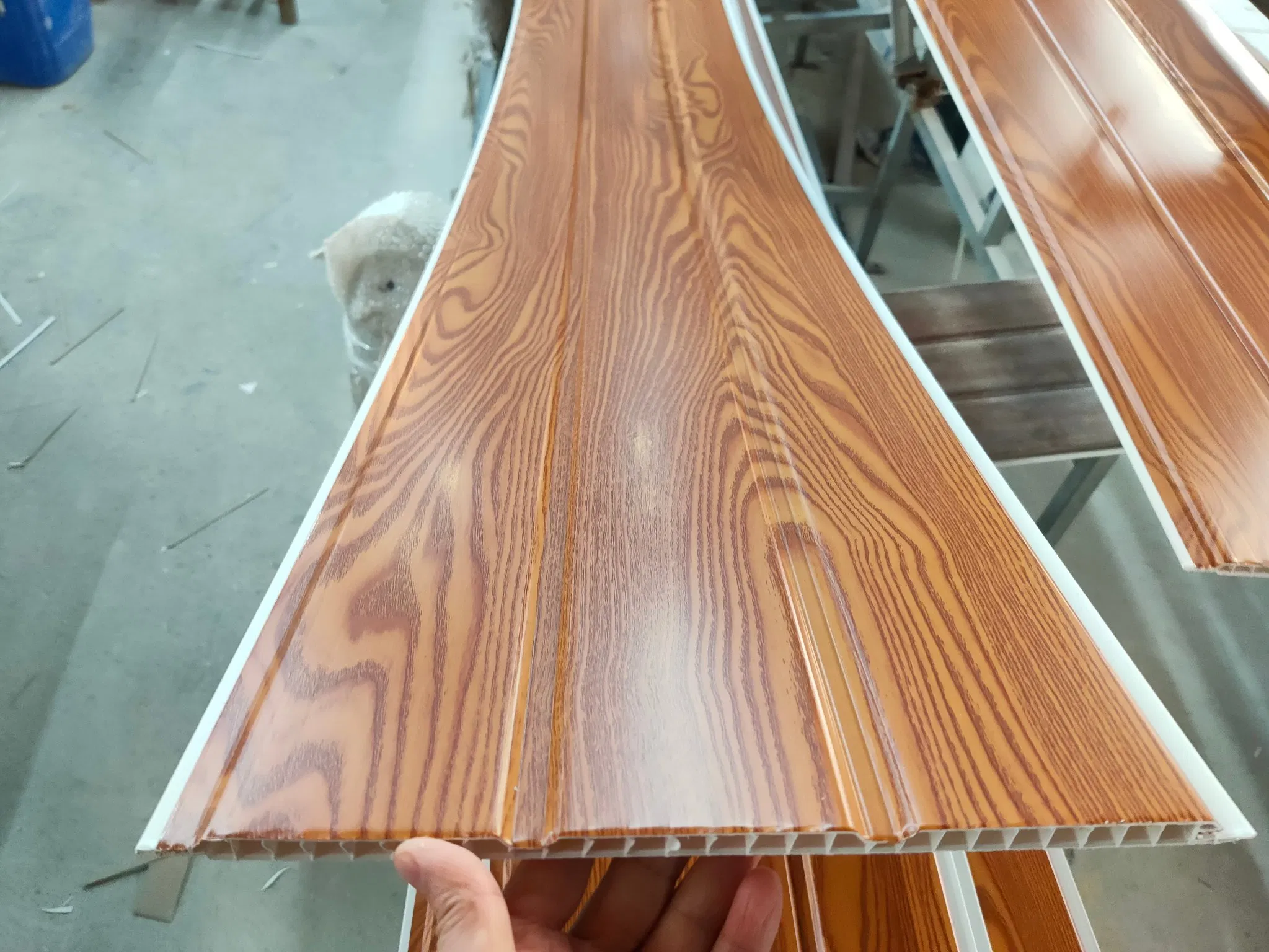 30cm Two Groove Lamination Wooden Color Moulding Panel for Construction Building PVC Wall Paneling PVC Ceiling Panel
