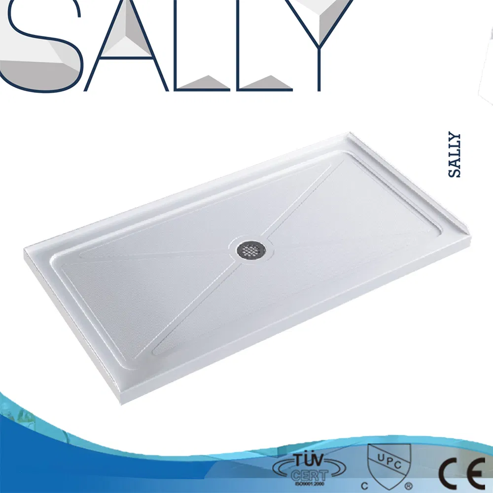 Square Curved Rectangle White Acrylic Fiberglass Shower Tray Shower Base
