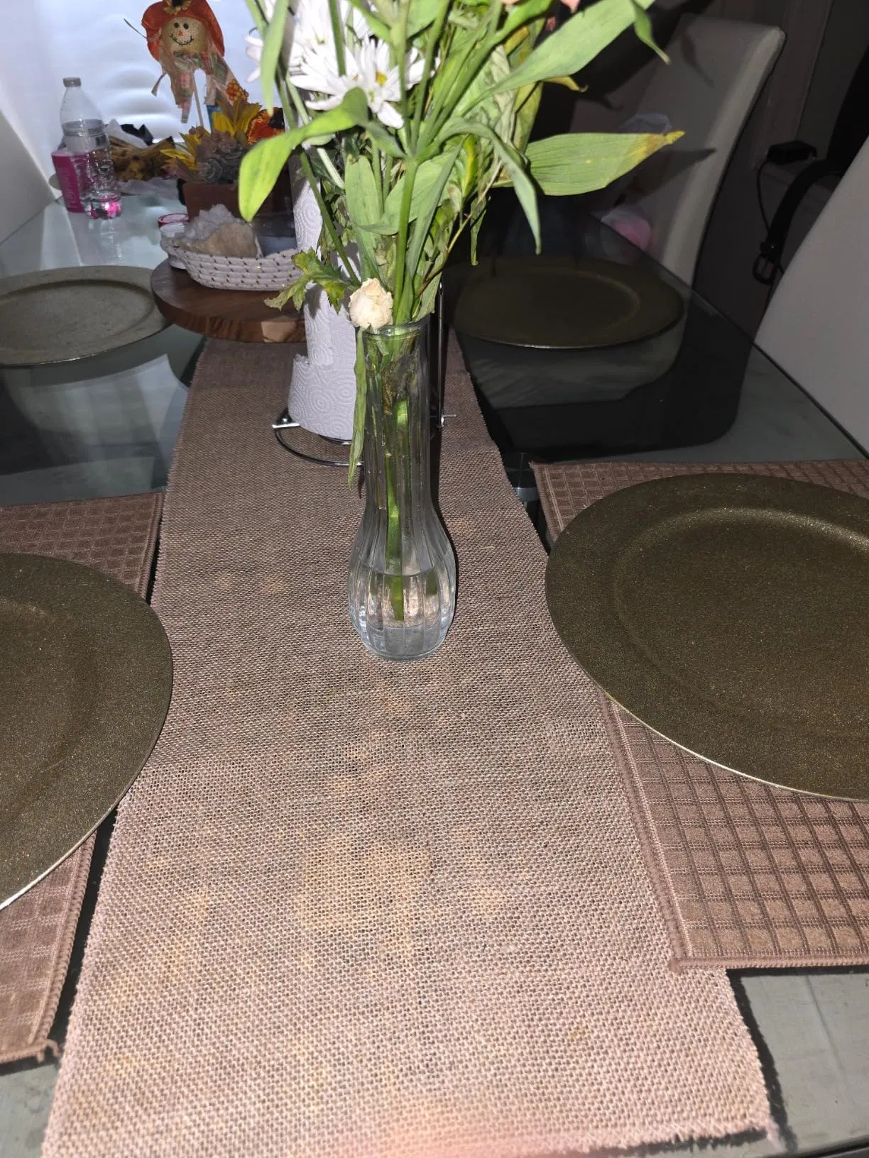 Natural Burlap Table Runners, 12 X 108 Inch Rustic Jute Table Runner and Placemats Bulk