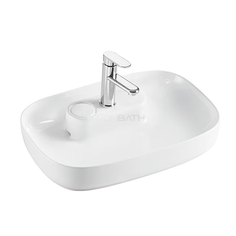 Керамическая раковина Ortonbath прямоугольная с мраморным дизайном