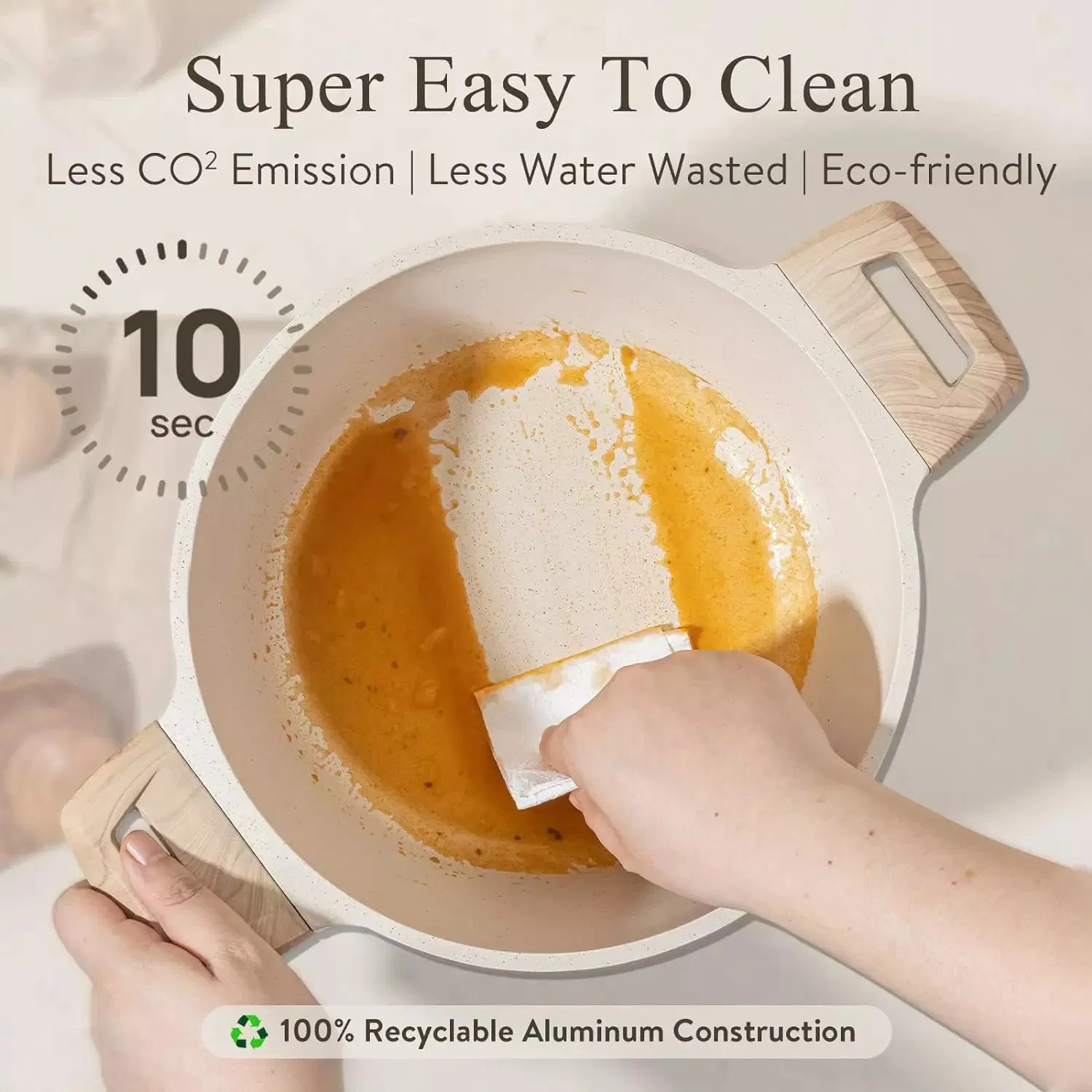 Pots and Pans Set White/Black Granite Induction Kitchen Cookware Sets