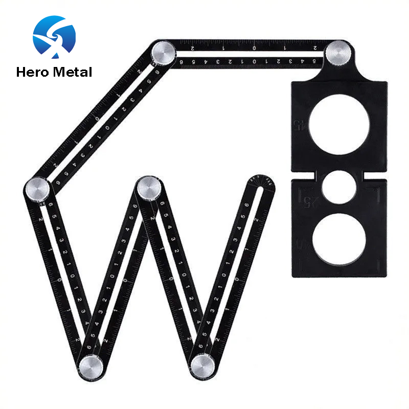 Angle Finder for Floor Tile Laying Glass Woodworking Multi Angle Measuring Ruler 6 Fold Puncher Tools Tile Hole Locator Ruler