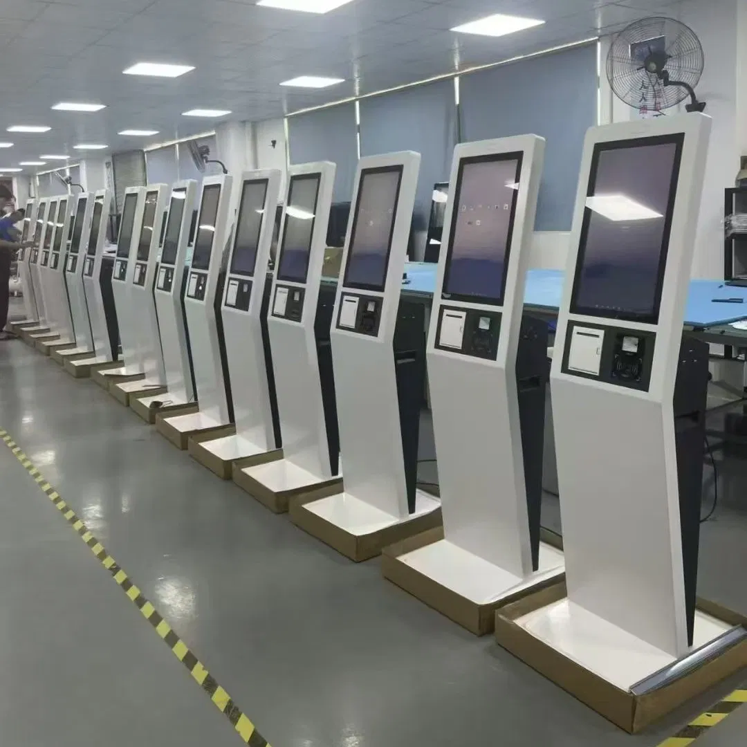 15.6 Inch Desktop Restaurant Payment Queue Kiosk Self Ordering Automatic Touch Screen Digital Kiosks with Qr Code Scanner