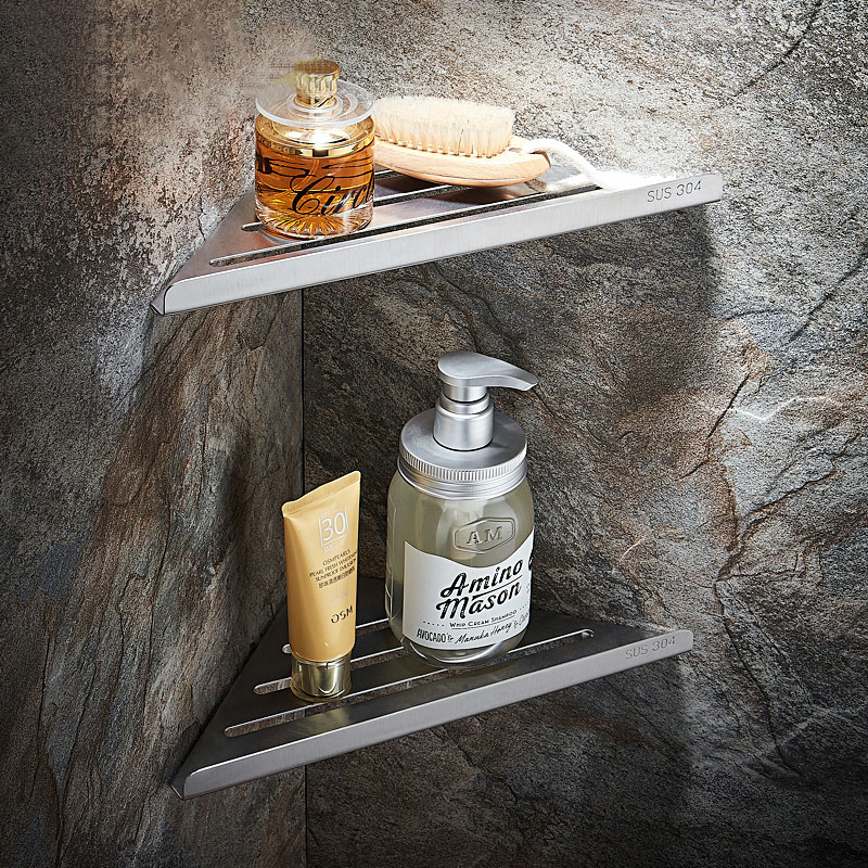 High Quality Wall Mounted Stainless Steel 304 Bathroom Corner Shower Caddy Shelf
