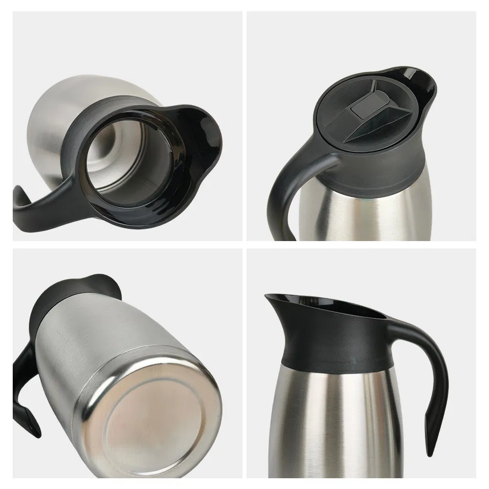 Stainless Steel Vacuum Thermos Flask 1.5L with Lever Button Hot Water Insulated