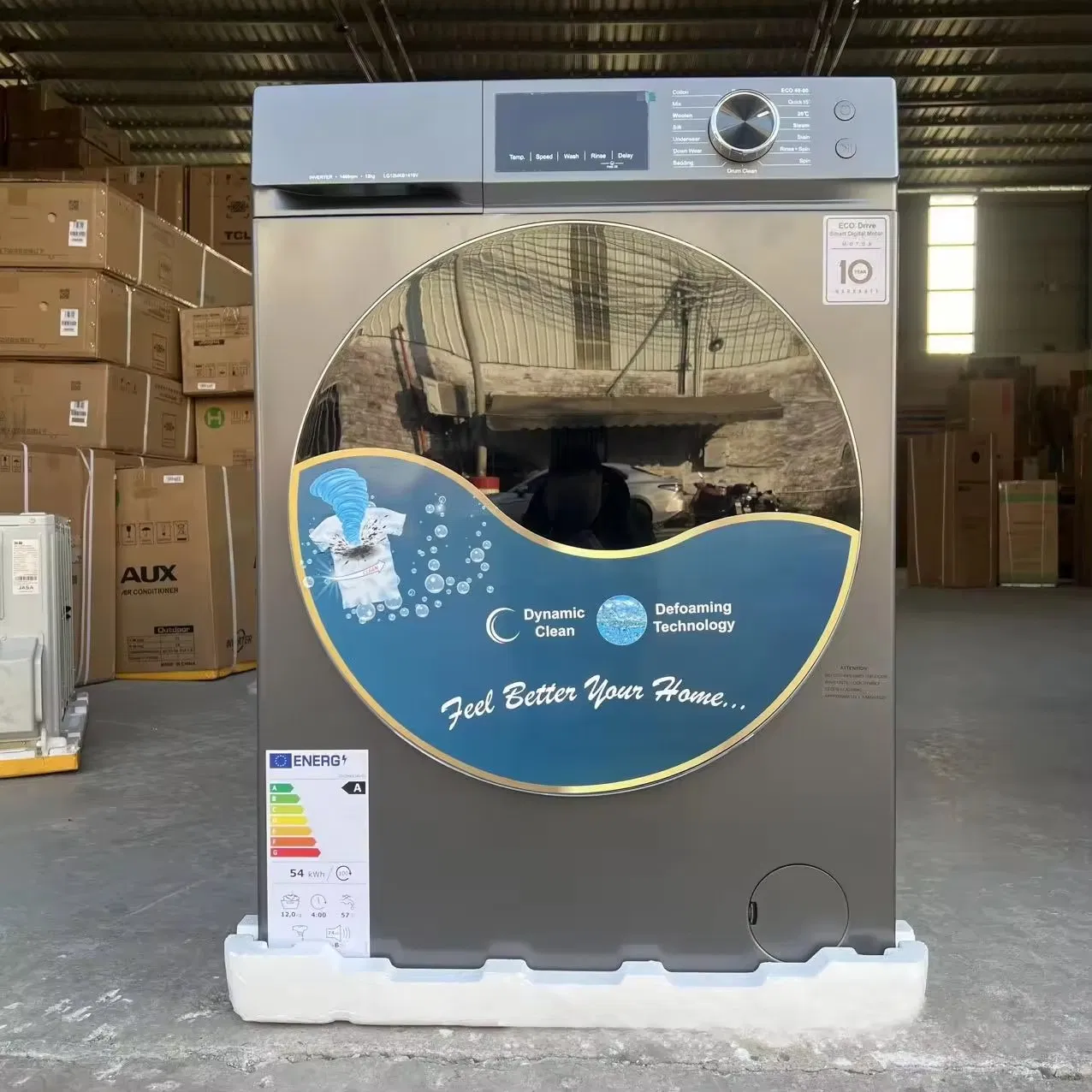 12kg Fully Automatic English Panel Washers Household Drum Front Load Washing Machine