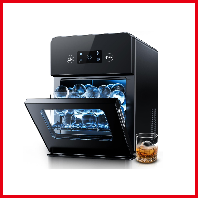 Euhomy Countertop Ball Ice Maker 144PCS Per Day Self-Cleaning with Water Tank