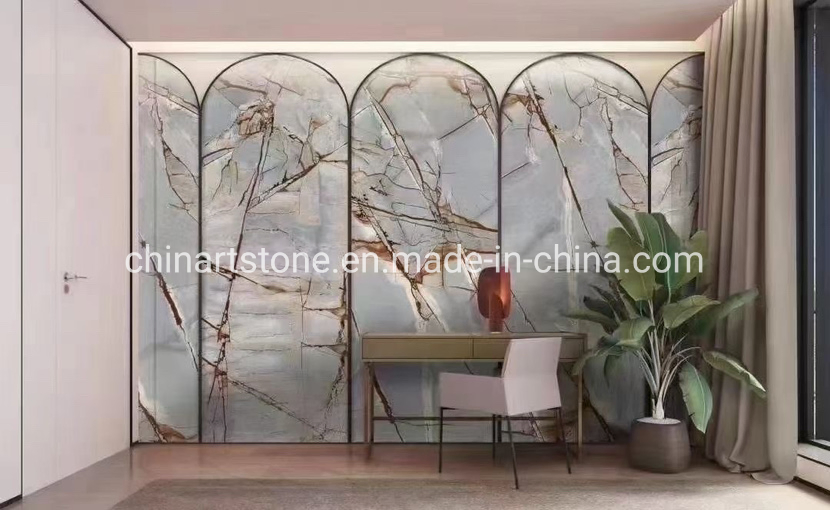 Nature Quartzite Marble Granite Stone Roma Blue Slab for Wall and Floor Decoration