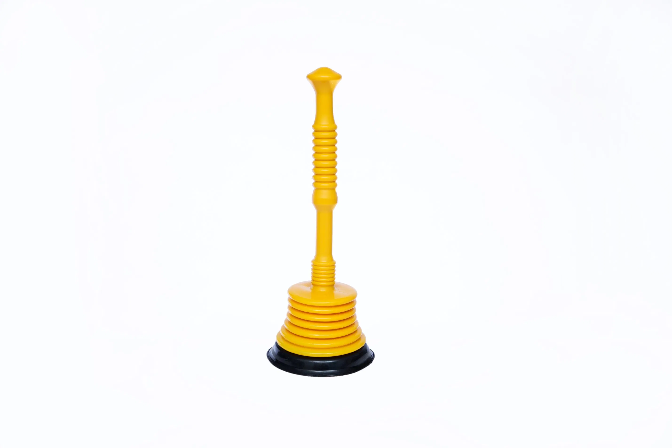 Yellow Durable Plastic Toilet Plunger - Heavy Duty Clog Remover for Bathroom Toilet