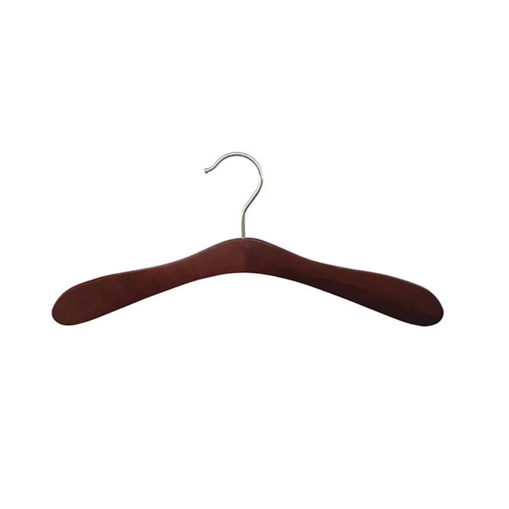 Hottest Selling Children Kid Wood Clothes Hangers: Natural Wooden Top Garment Hangers with Chrome Metal Hook for Suit/Coat/Shirt/Sweater/Dresses