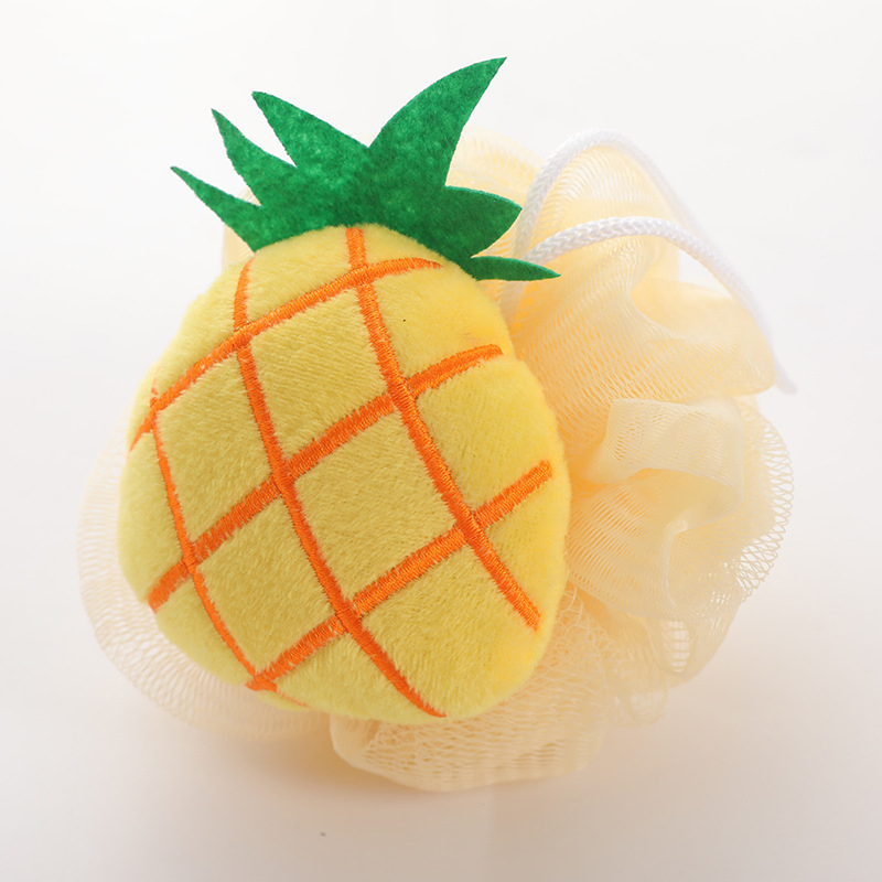 Cute Fruit Bath Shower Sponge Loofahs Mesh Pouf Shower Ball Colorful