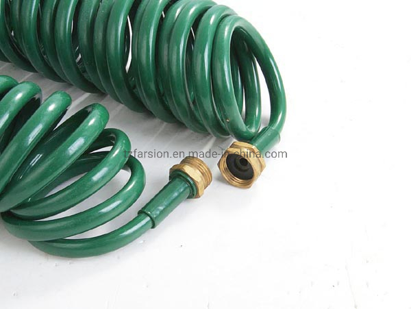 50FT Recoiled Self Retractable EVA Coil Water Garden Spring Coil Hose Pipe