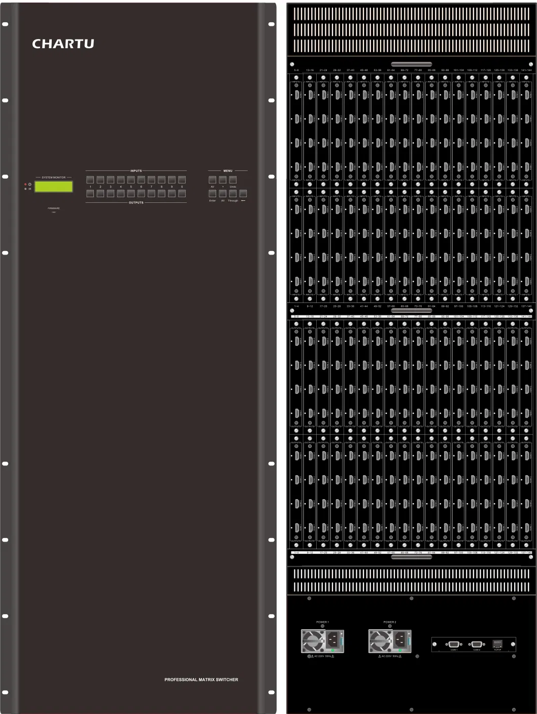 8-Input 8-Output Hybrid Matrix Switcher Chassis