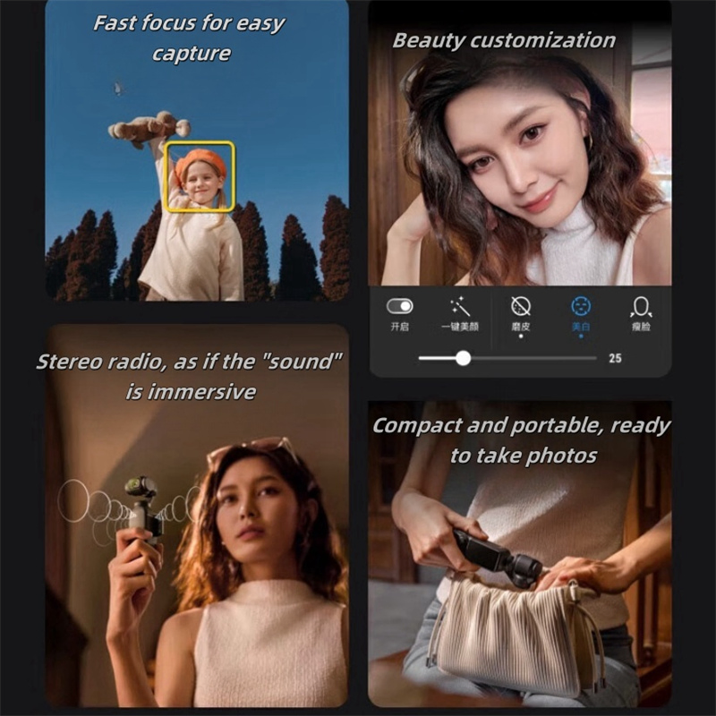 2 3-Axis Stabilized Camera 1/1.7 64MP Zoom in Stock Now Vlogging Camera