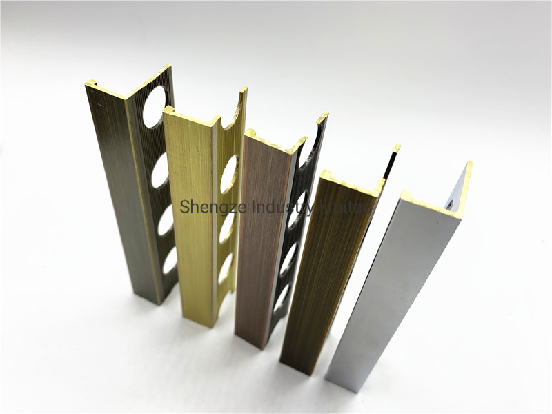 Metal Aluminum Tile Edging Corner Trim for Porcelanato Flooring Accessorie