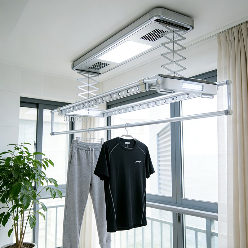 Smart Clothes Drying Rack Adjustable Height Illuminated Sterilization Stylish Clothes Drying Rack