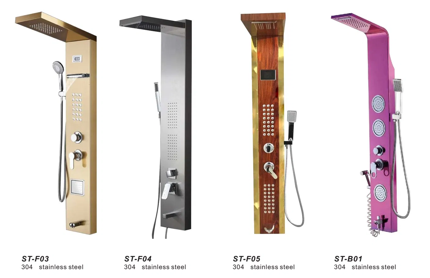 Colors Solid Stainless Steel Shower Set for Bathroom Shower Panel