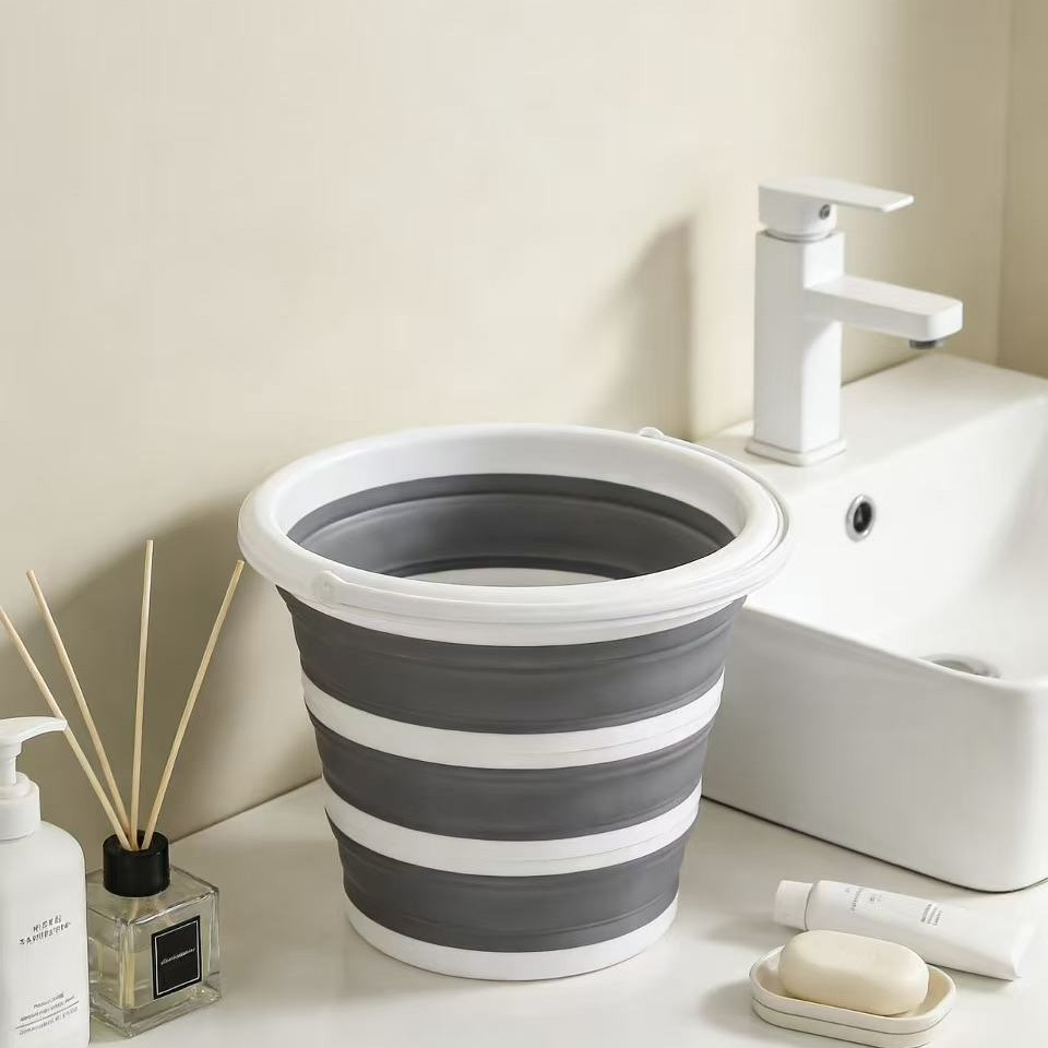 Factory Direct Large Size Foldable Bucket Water Storage Pail for Outdoor Car Washing Fishing & Home Laundry with Handle