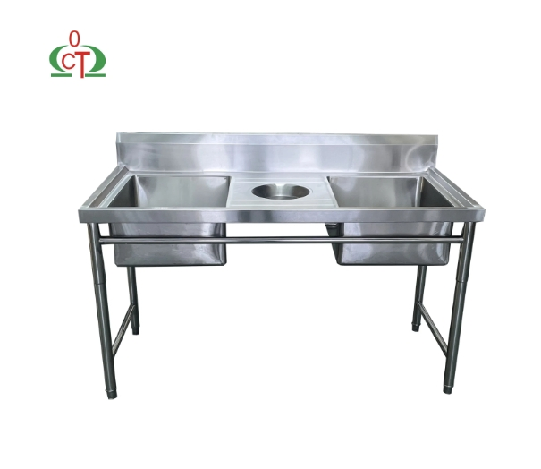 Customization Square Changtai Wooden Frame/Carton Kitchen Equipment Stainless Steel Sink Table