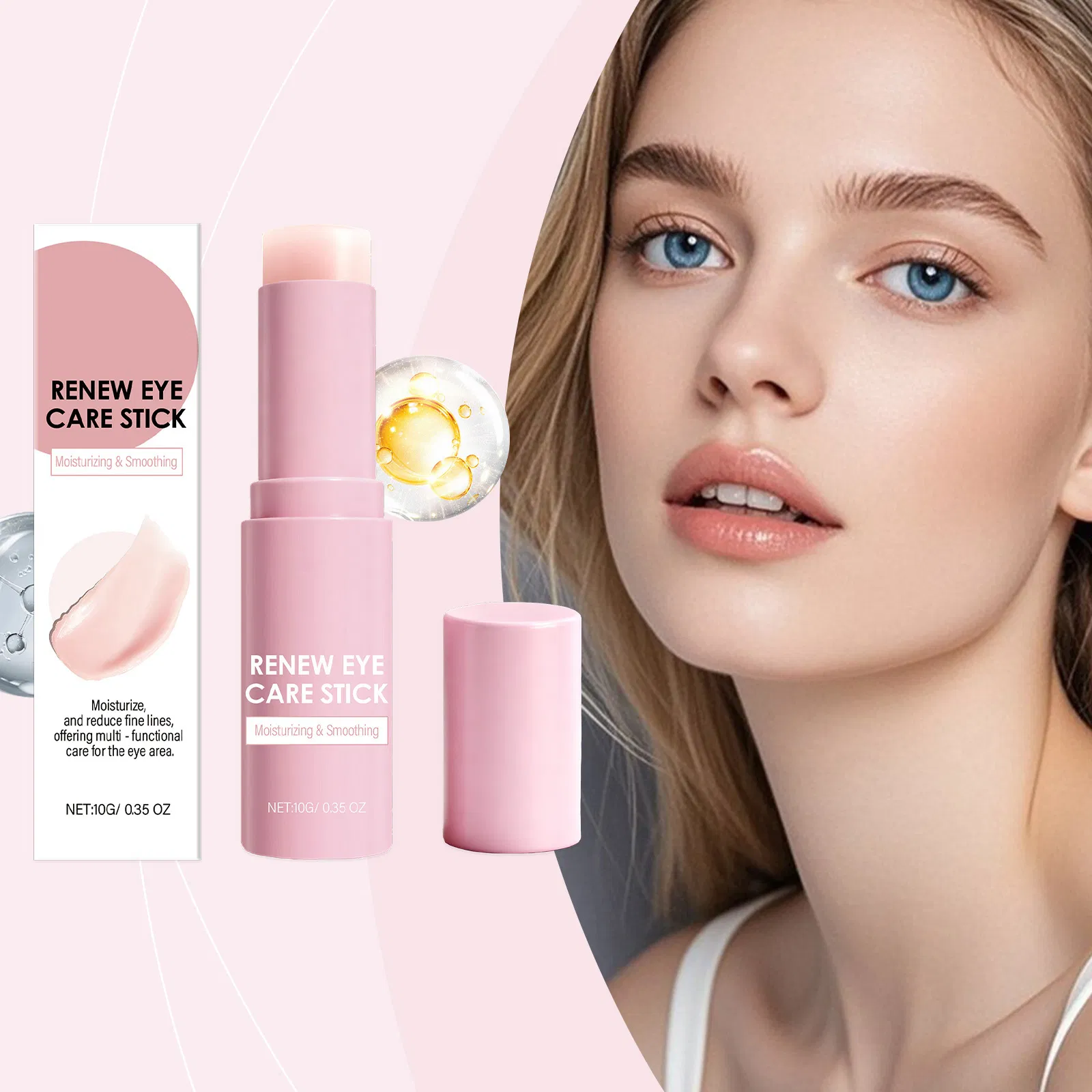 Eye Cream Stick Skin Tightening and Nourishing Peptides for Fine Lines Dark Circles Reduction Brightening Eye Cream Stick