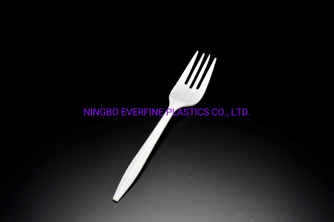 Medium Weight Plastic White / Black Teaspoon (PP)