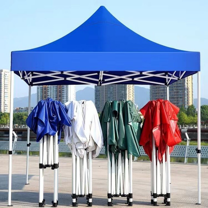Umbrella Outdoor Commercial Outdoor Advertising Tent Sunshade Retractable Folding Shed Umbrella Stall Four Legged Canopy
