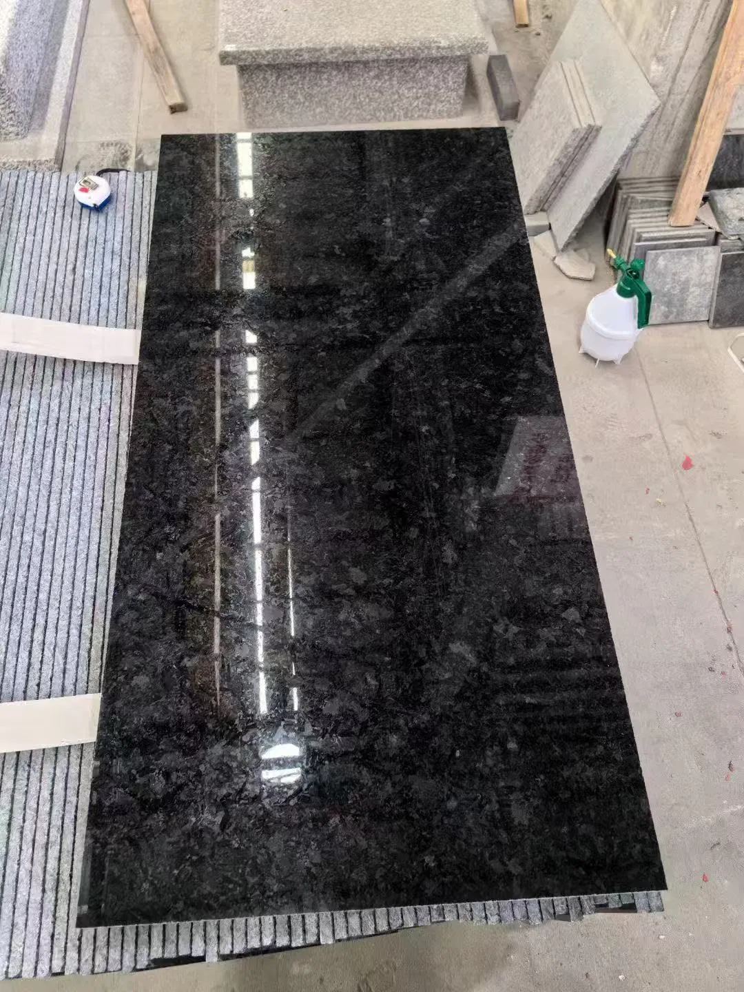 Angola Black Granite Headstone for Memorial Funeral Cemetery Monument