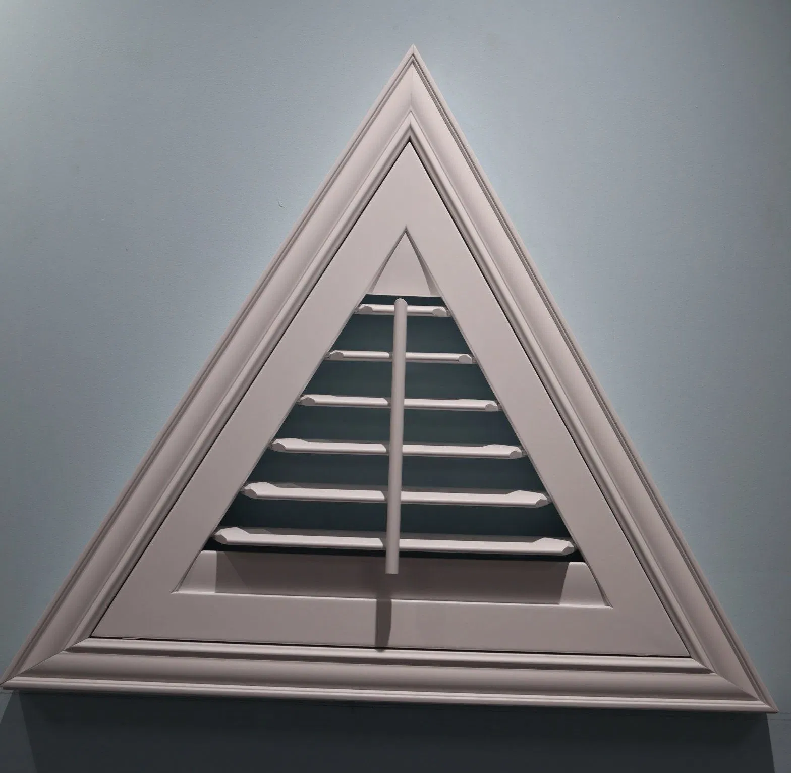 Custom-Crafted Rake Shutters Triangle Shape Plantation Shutters Single Triangular Shutter