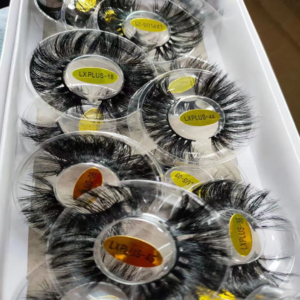 Custom Packaging Box Private Label Fluffy 25 mm 3D Glue Real Mink False Eyelashes Extensions Wholesale Vendor