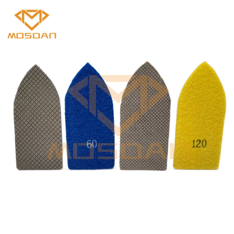 Corner Edge Hand Diamond Electroplated Polishing Pad Block for Marble Granite Terrazzo