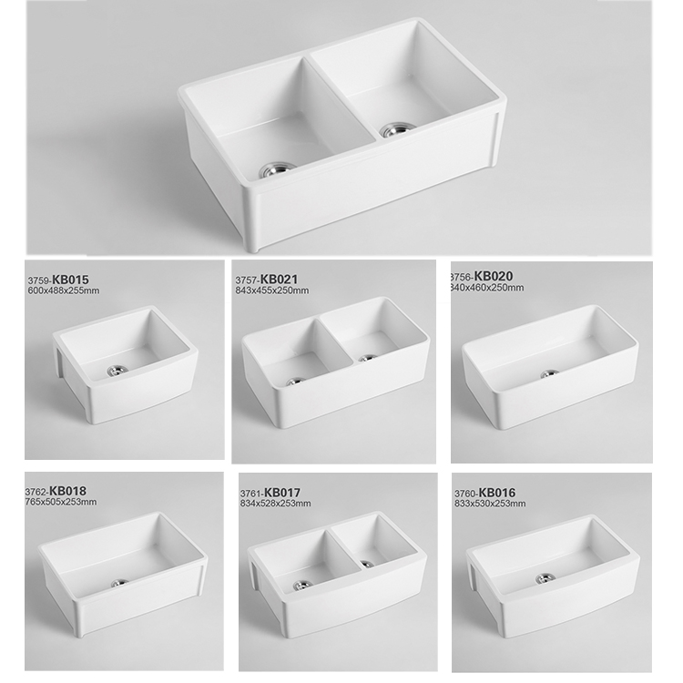 Farmhouse Sink Deep Single Bowl White Ceramic Porcelain Fireclay Apron-Front Kitchen Farmhouse Sink