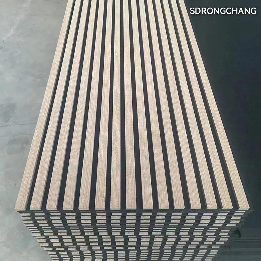 Black Slat Wall MDF Pet Acoustic Slatted Wooden Wall Panel