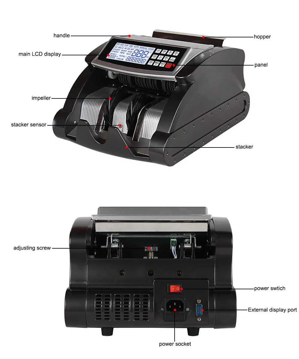 Al-5700 Bill Counter Machine Currency Money Cash Banknote Counter