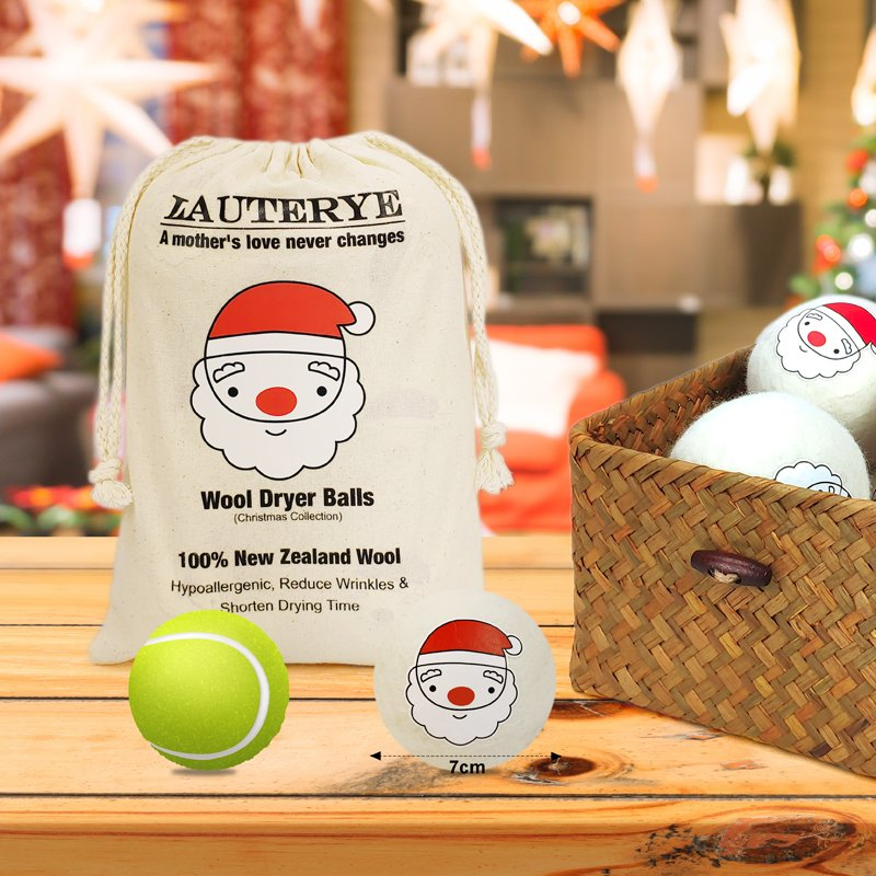 6 Pack 100% Organic New Zealand Wool Dryer Balls for Laundry