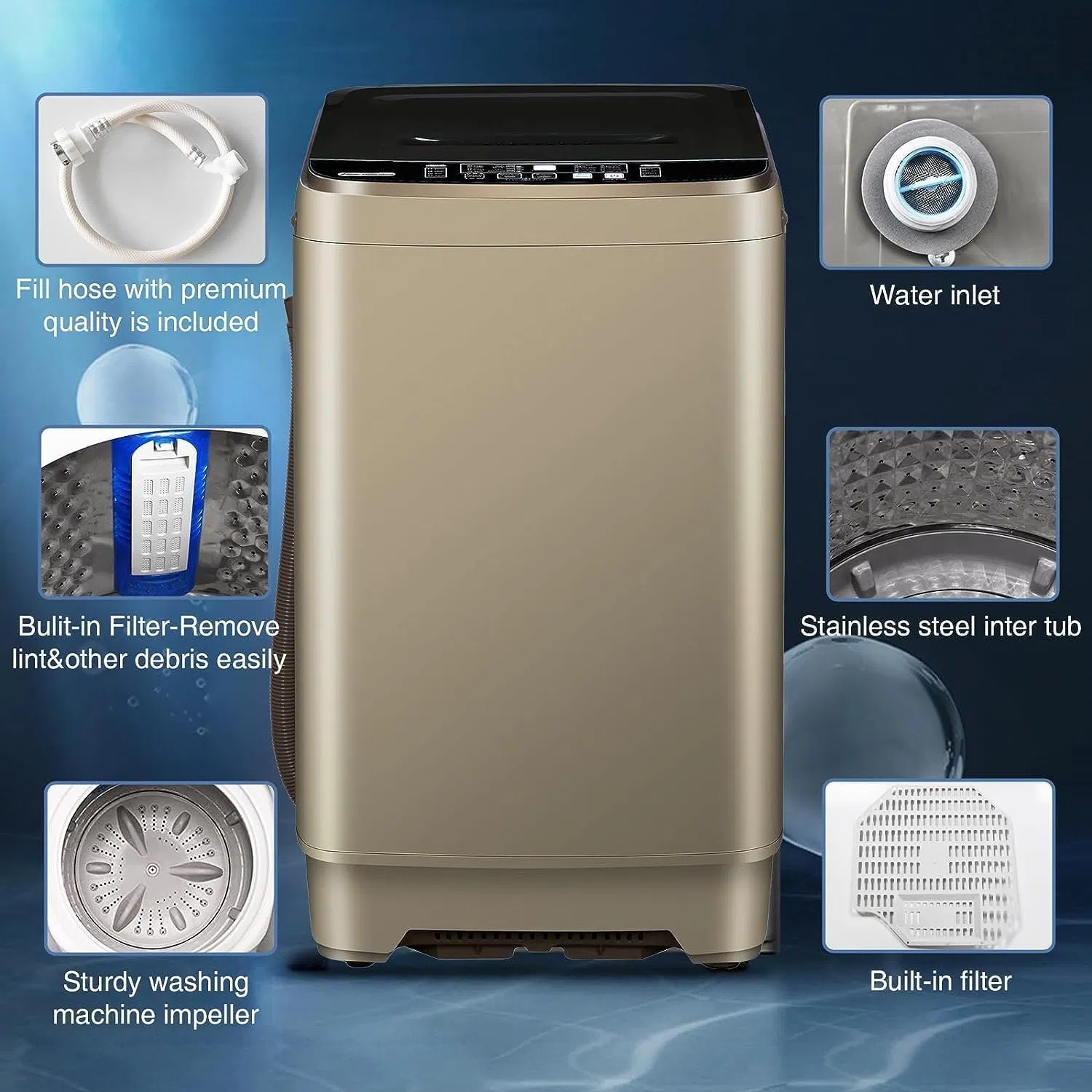 Hot Selling 7kg Fully Automatic Washing Machine with Drying Function