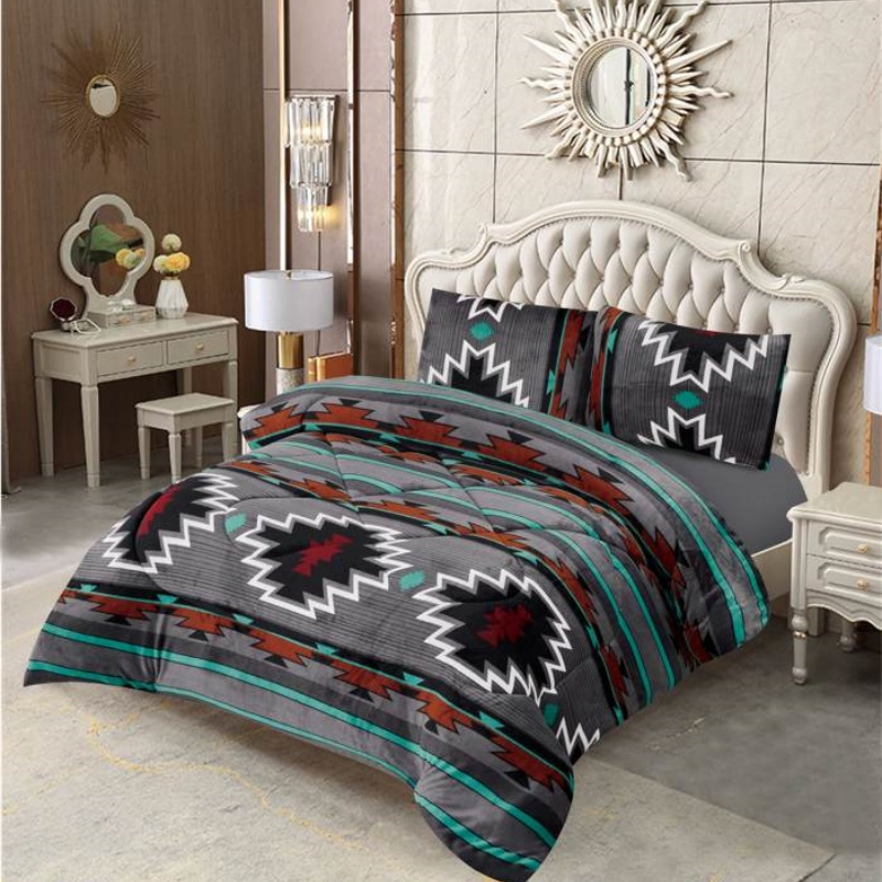 Hot Sale Printed Attractive Luxury Thick Poly Microfiber for Adult 5piece Quilt Bedding Comforter Set