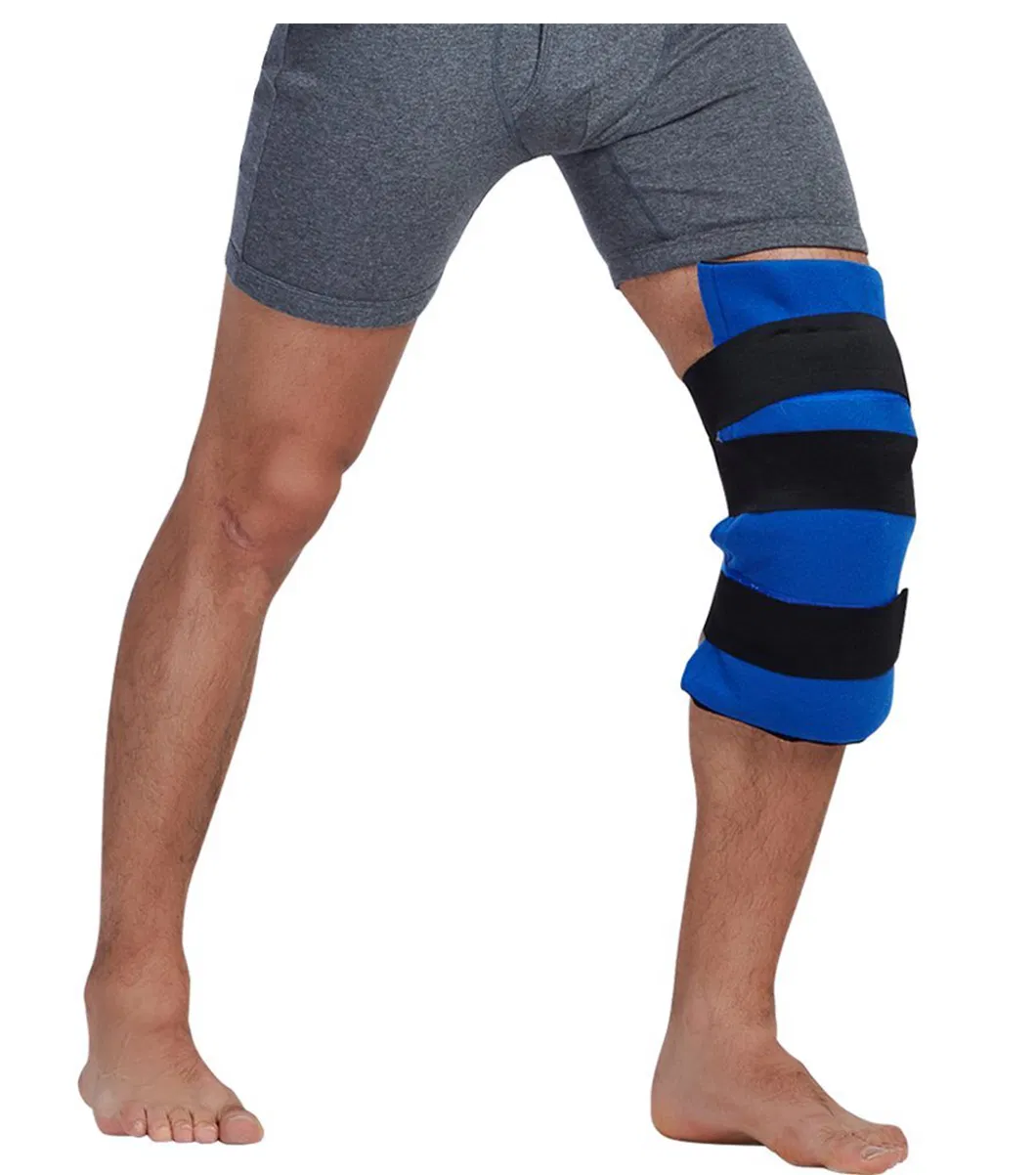 Large Flexible Gel Ice Pack and Wrap with Elastic Straps for Hot Cold Therapy