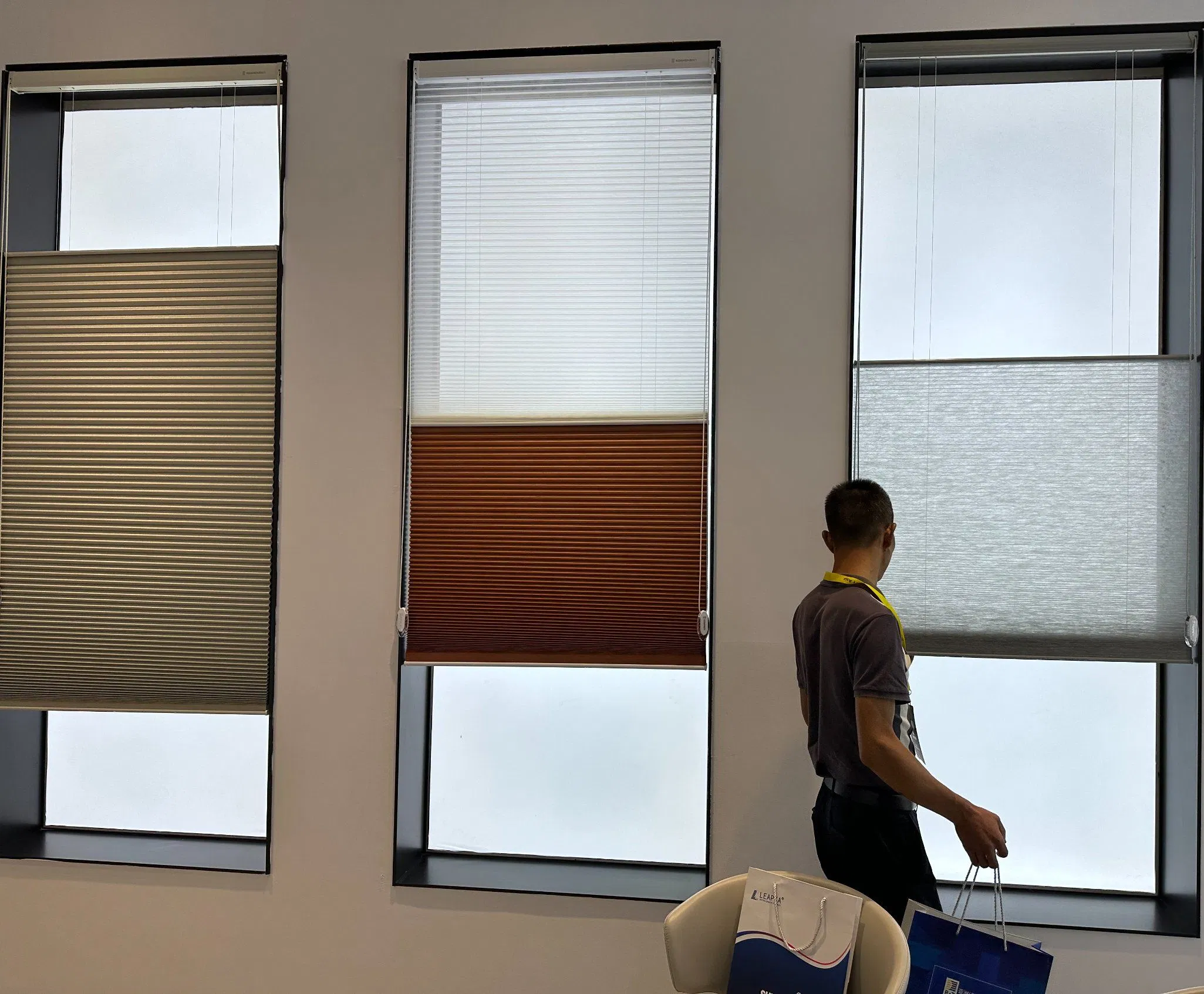 Persianas Electricas De panel Double Blackout Electric Honeycomb Blinds