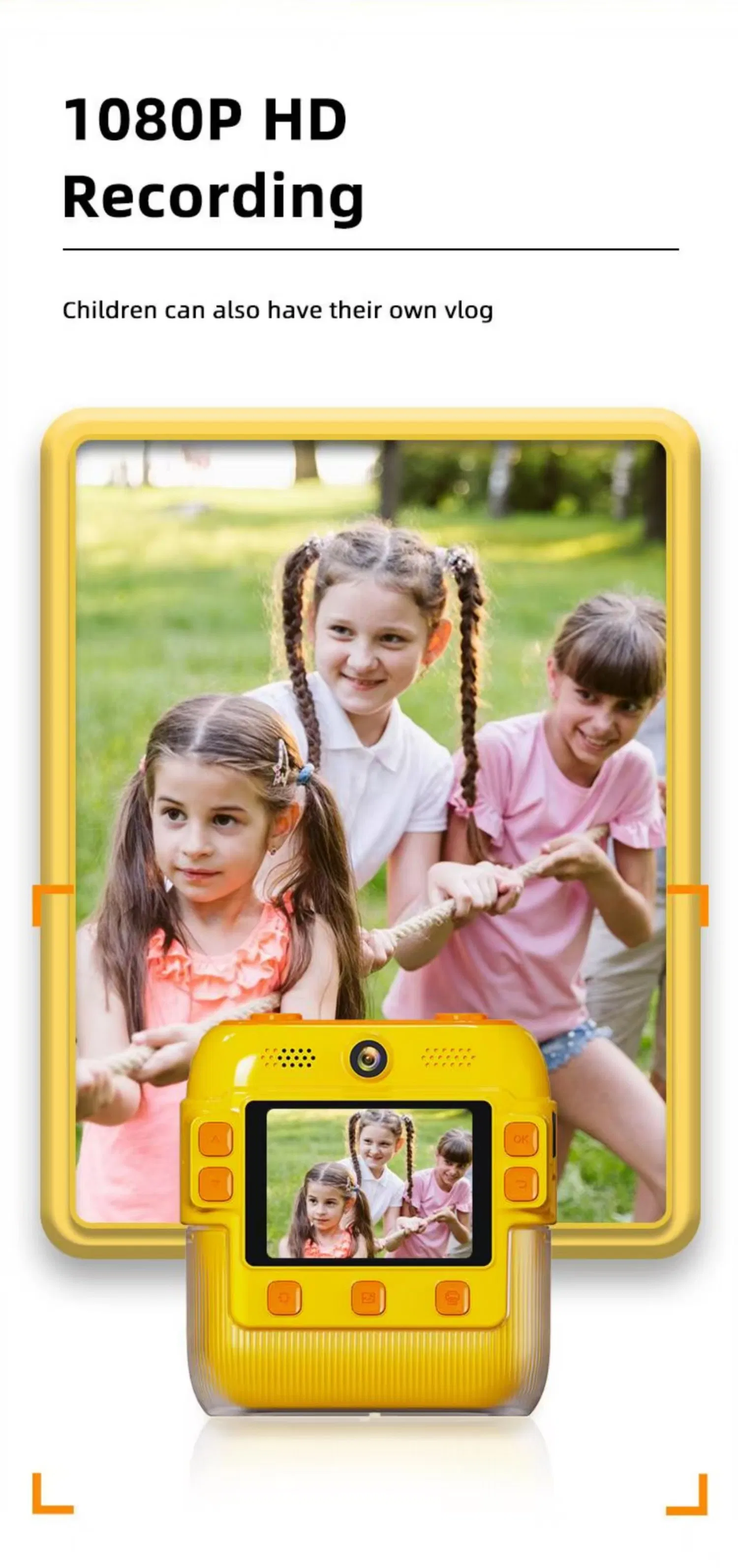 Instant Print Camera for Kids with Games and Music 2.4 Inch Screen