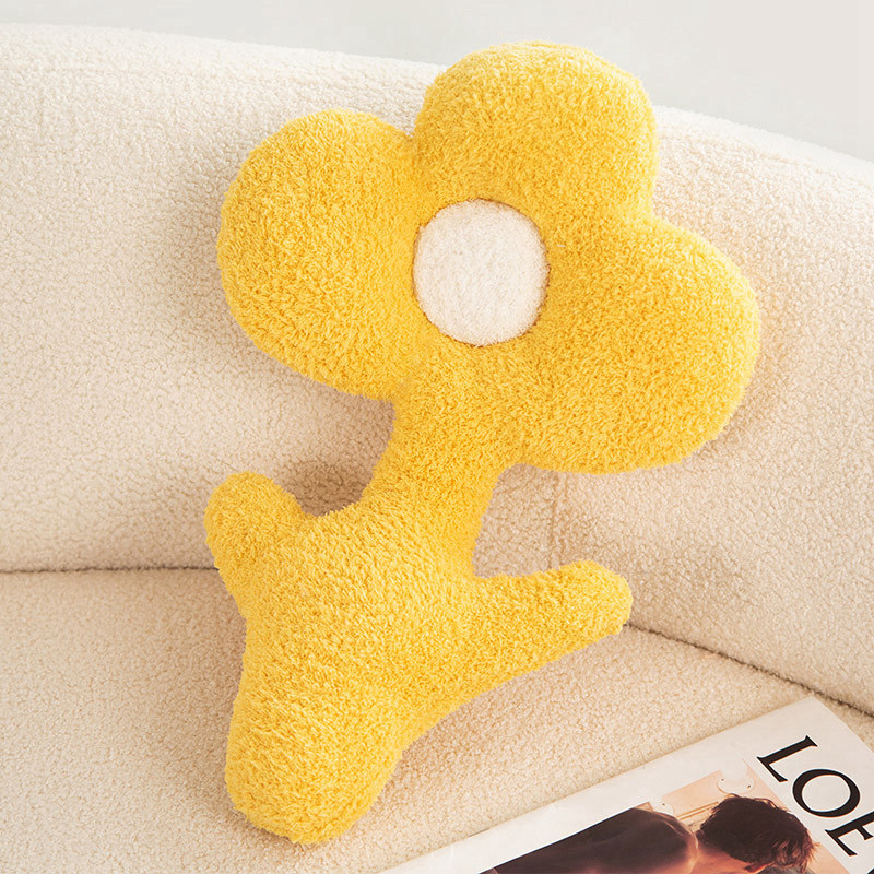 Super September New 3D Flower Shaped Soft Skin-Friendly Plush Cushion Pillow for Home Decor