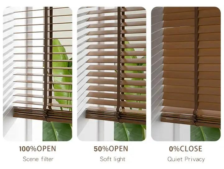 Louver Blade Strips Paulownia Wood Slat Faux Wood Venetian Blinds