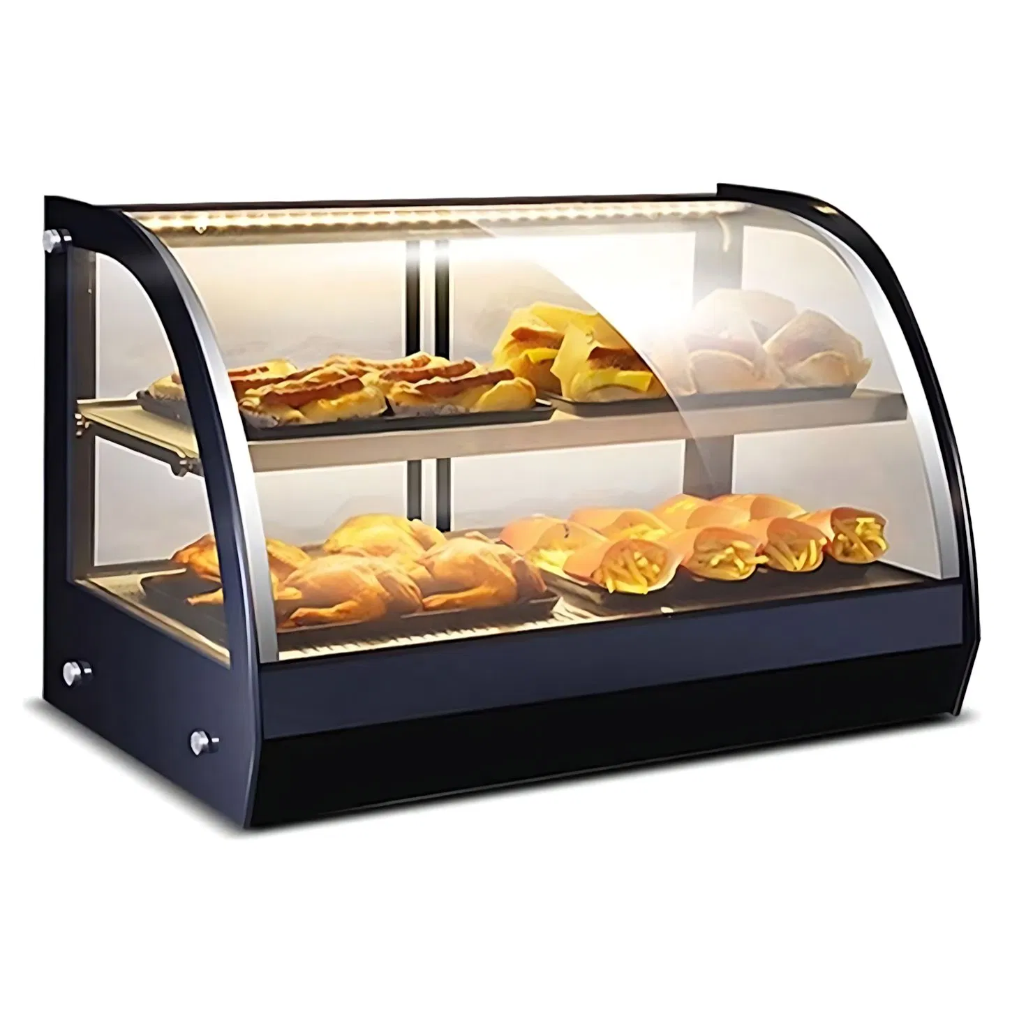 Pass Through Curved Food Warmer for Kitchen to Service Counter Use in Fast Food Restaurants